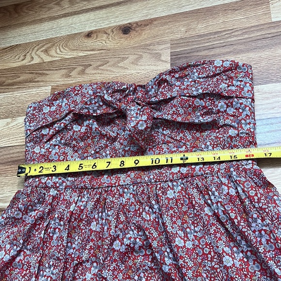 J. Crew Liberty Tie Front Strapless Dress size 12 - Picture 5 of 16